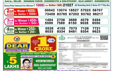 Dear Dwarka Monday Weekly Lottery 13.10.25 1pm Result