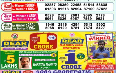 Dear Yamuna Sunday Weekly Lottery 19.10.25 1pm Result