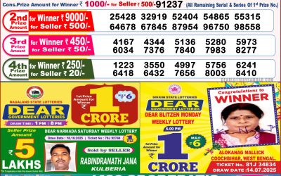 Dear Stork Saturday Weekly Lottery 01.11.25 8pm Result