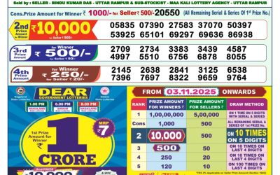 Dear Rise Monday Weekly Lottery 03.11.25 1pm Result