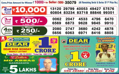 Dear Prestige Tuesday Weekly Lottery 09.12.25 6pm Result