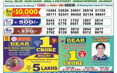 Dear Star Thursday Weekly Lottery 11.12.25 1pm Result