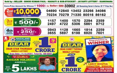 Dear Fame Thursday Weekly Lottery 11.12.25 8pm Result