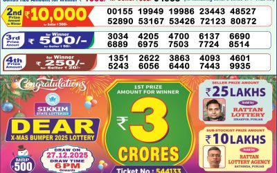 Dear Wish Sunday Weekly Lottery 28.12.25 1pm Result