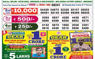 Dear Empire Sunday Weekly Lottery 28.12.25 6pm Result
