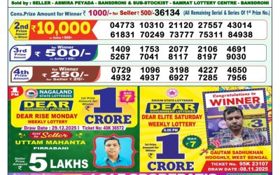 Dear Shine Tuesday Weekly Lottery 30.12.25 1pm Result