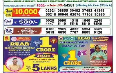 Dear Victory Friday Weekly Lottery 02.01.26 1pm Result
