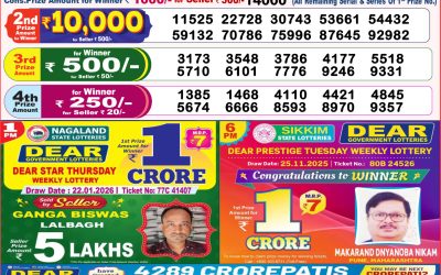 Dear Fame Thursday Weekly Lottery 22.01.26 8pm Result