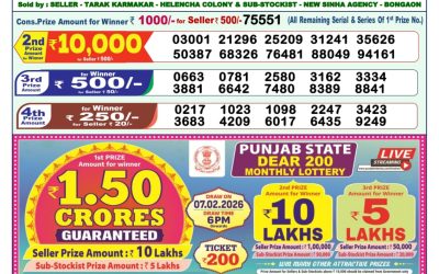 Dear Vision Saturday Weekly Lottery 24.01.26 1pm Result