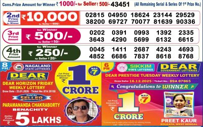 Dear Elite Saturday Weekly Lottery 24.01.26 6pm Result