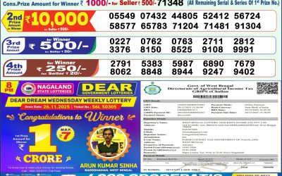 Dear Rise Monday Weekly Lottery 19.01.26 1pm Result