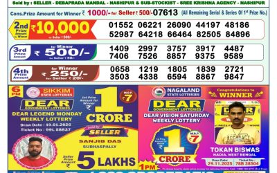 Dear Shine Tuesday Weekly Lottery 20.01.26 1pm Result