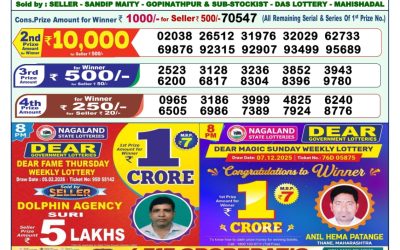 Dear Vision Saturday Weekly Lottery 07.02.26 1pm Result