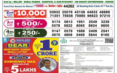 Dear Legend Monday Weekly Lottery 16.02.26 6pm Result